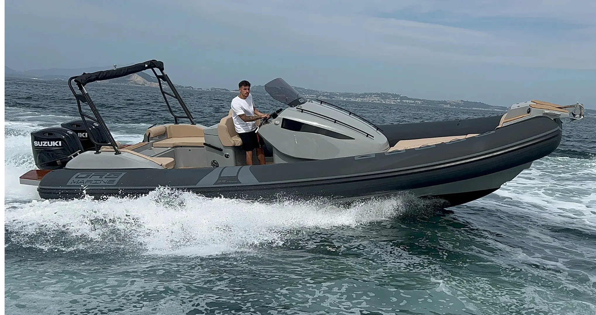 High-speed RIB taxi boat in Rovinj harbour